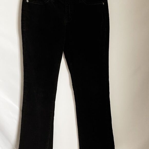 Jag Low Rise Boot Cut Corduroy Black Jeans Size 2 - Picture 2 of 5
